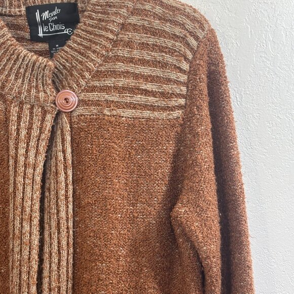 Vintage Monto par le Chois sweater coat SZ M Long sweater with pockets - Picture 2 of 5